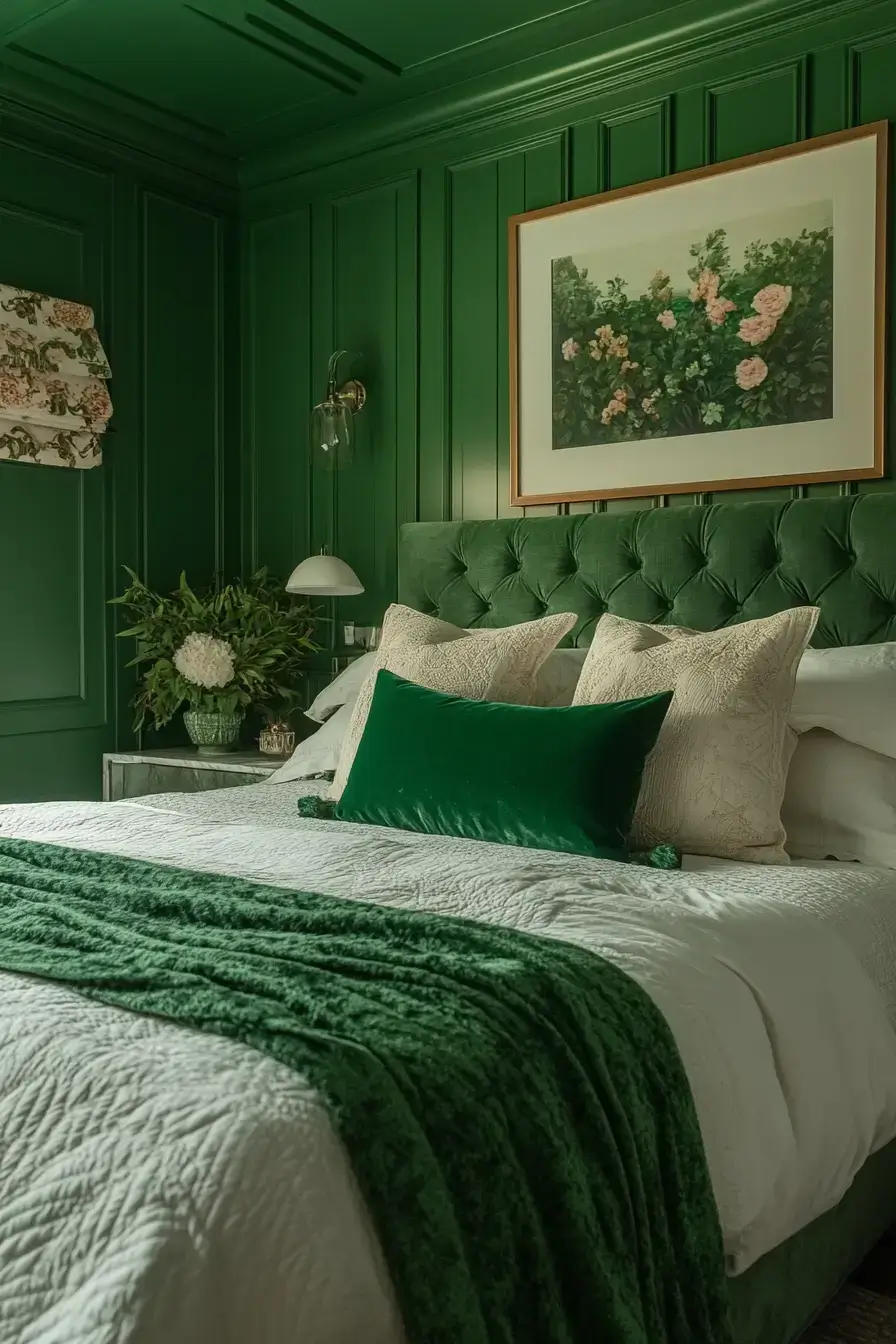 29 Emerald Green Bedroom Ideas for a Deep, Restful Retreat emerald green bedroom