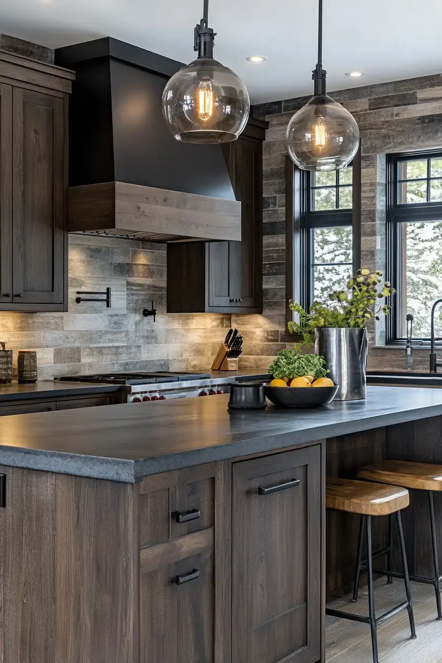 29 Dark Rustic Kitchen Ideas That Nail the Cozy Cabin Mood dark rustic kitchen