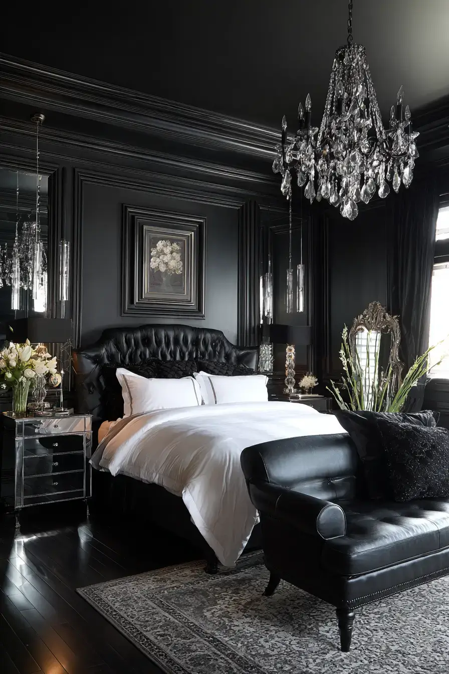 29 Black Themed Bedroom Ideas That Read Cozy, Not Cold black themed bedroom