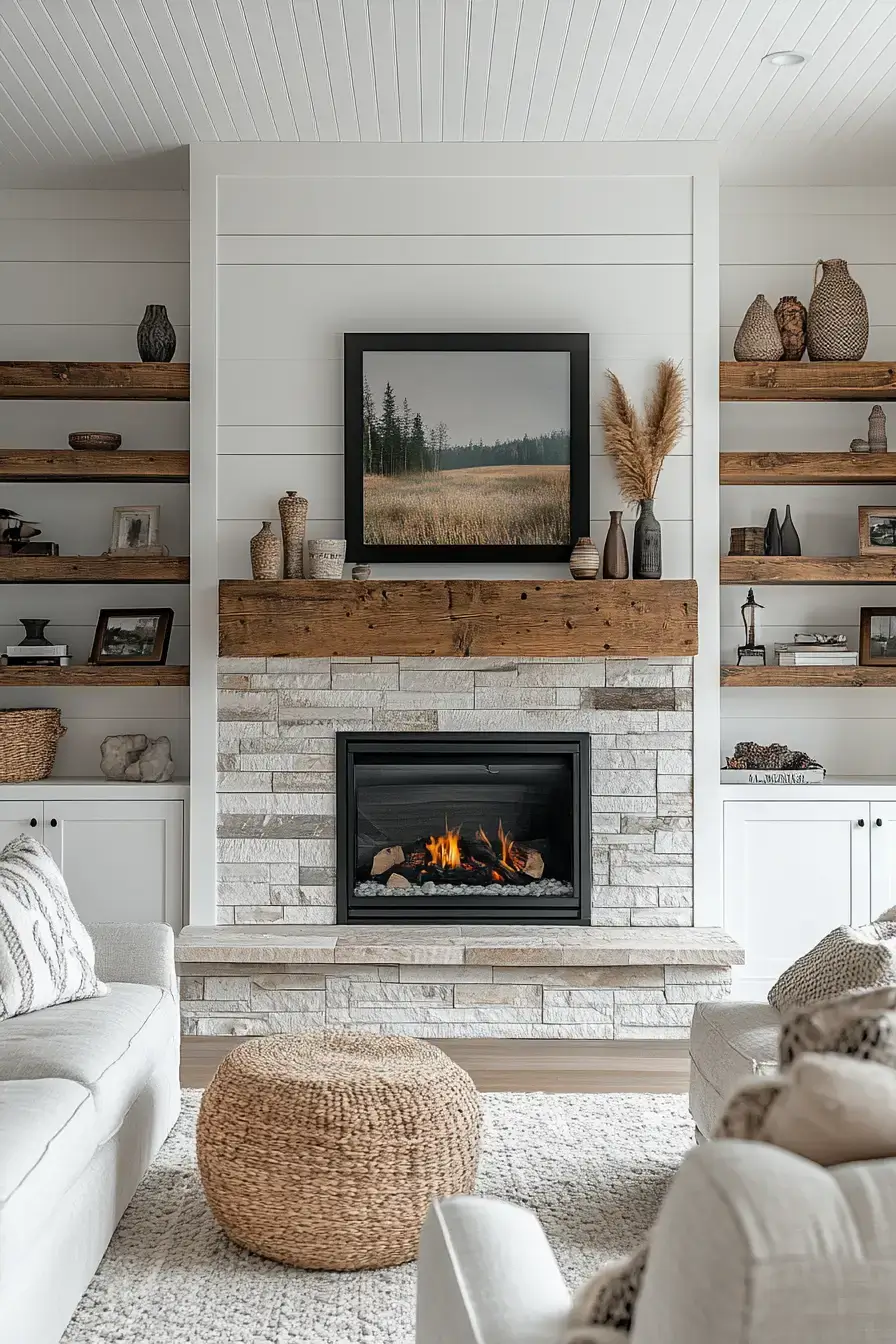 29 Rustic Farmhouse Fireplace Ideas That Anchor the Whole Room rustic farmhouse fireplace