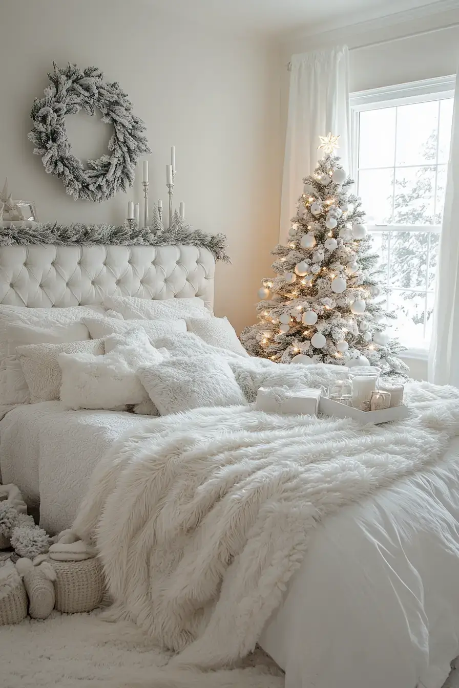 31 Christmas Bedroom Ideas That Feel Warm Without the Glitter Overload christmas bedroom