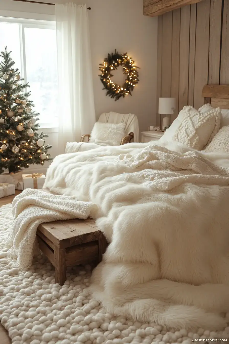 31 Christmas Bedroom Ideas That Feel Warm Without the Glitter Overload christmas bedroom