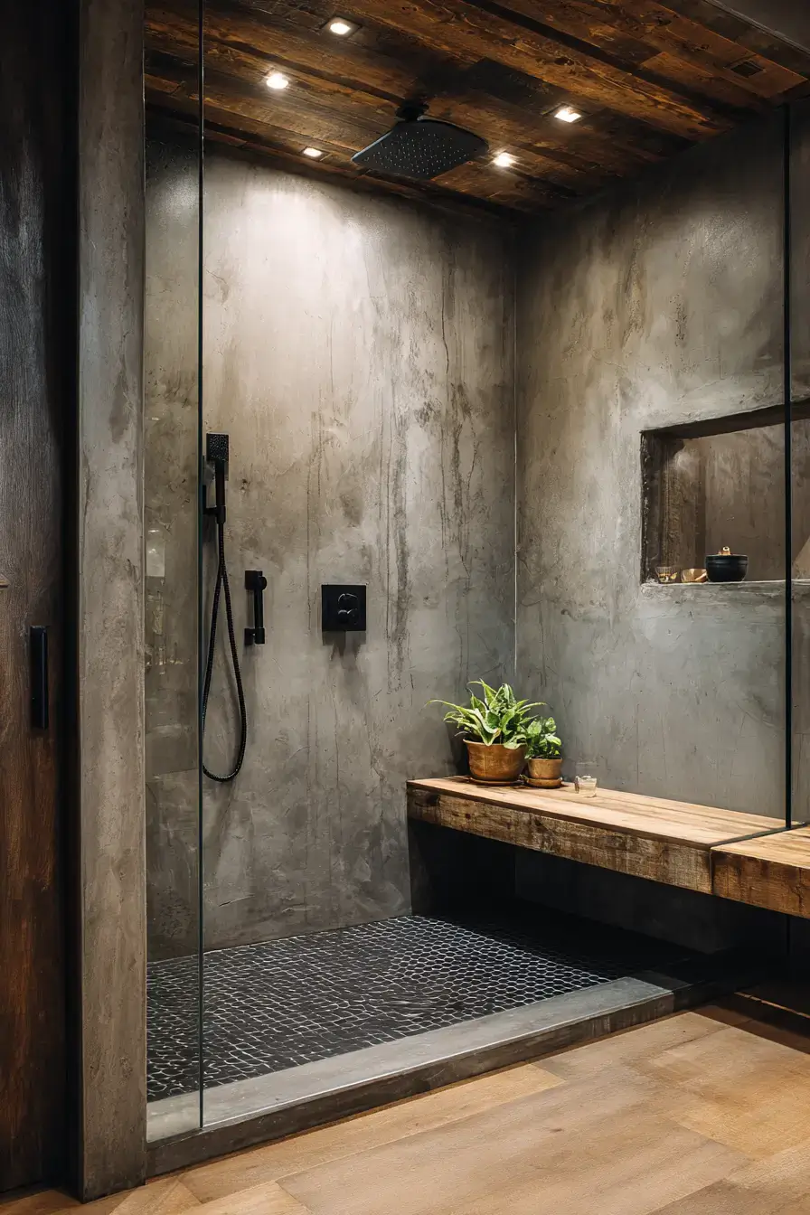 29 Rustic Walk In Shower Ideas That Bring the Cabin Spa Home rustic walk in shower ideas