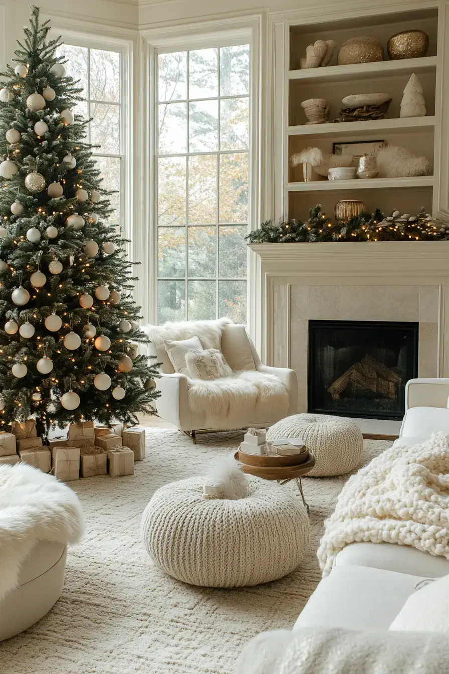 29 Christmas Living Room Setups That Feel Like a Real Holiday Evening christmas living room