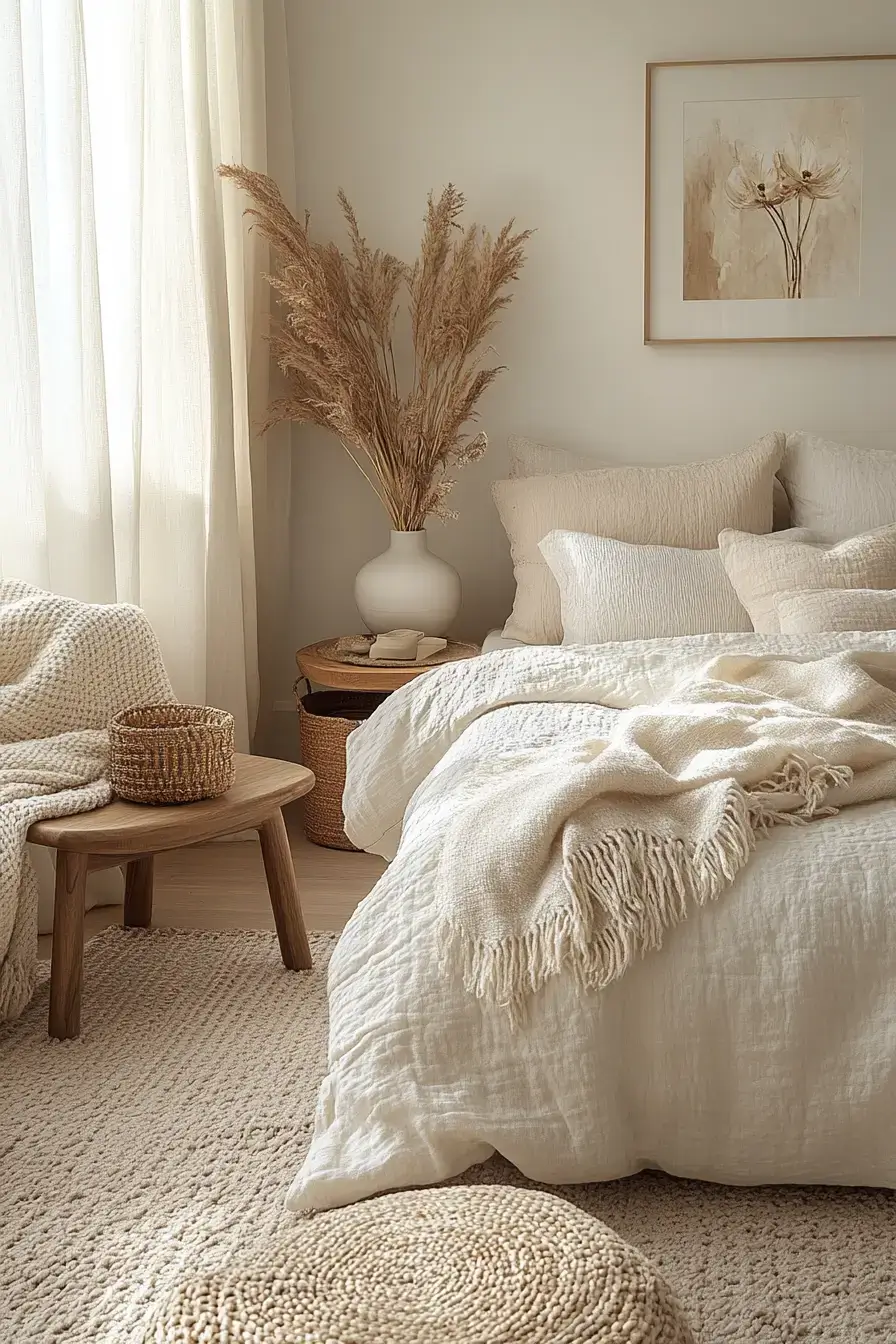 29 Minimalist Boho Bedroom Ideas That Balance Bare and Cozy minimalist boho bedrooms