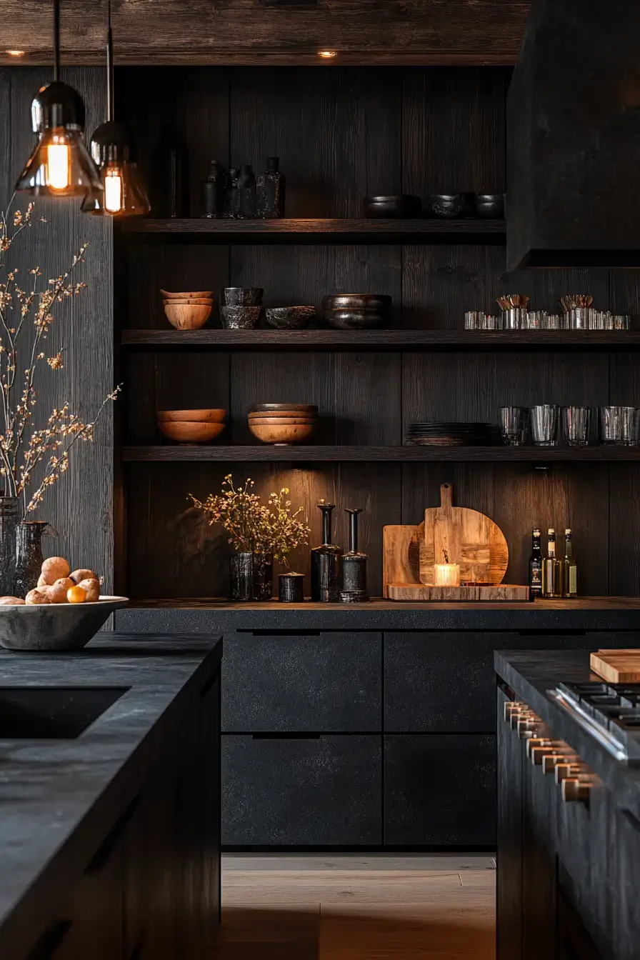 29 Dark Rustic Kitchen Ideas That Nail the Cozy Cabin Mood dark rustic kitchen