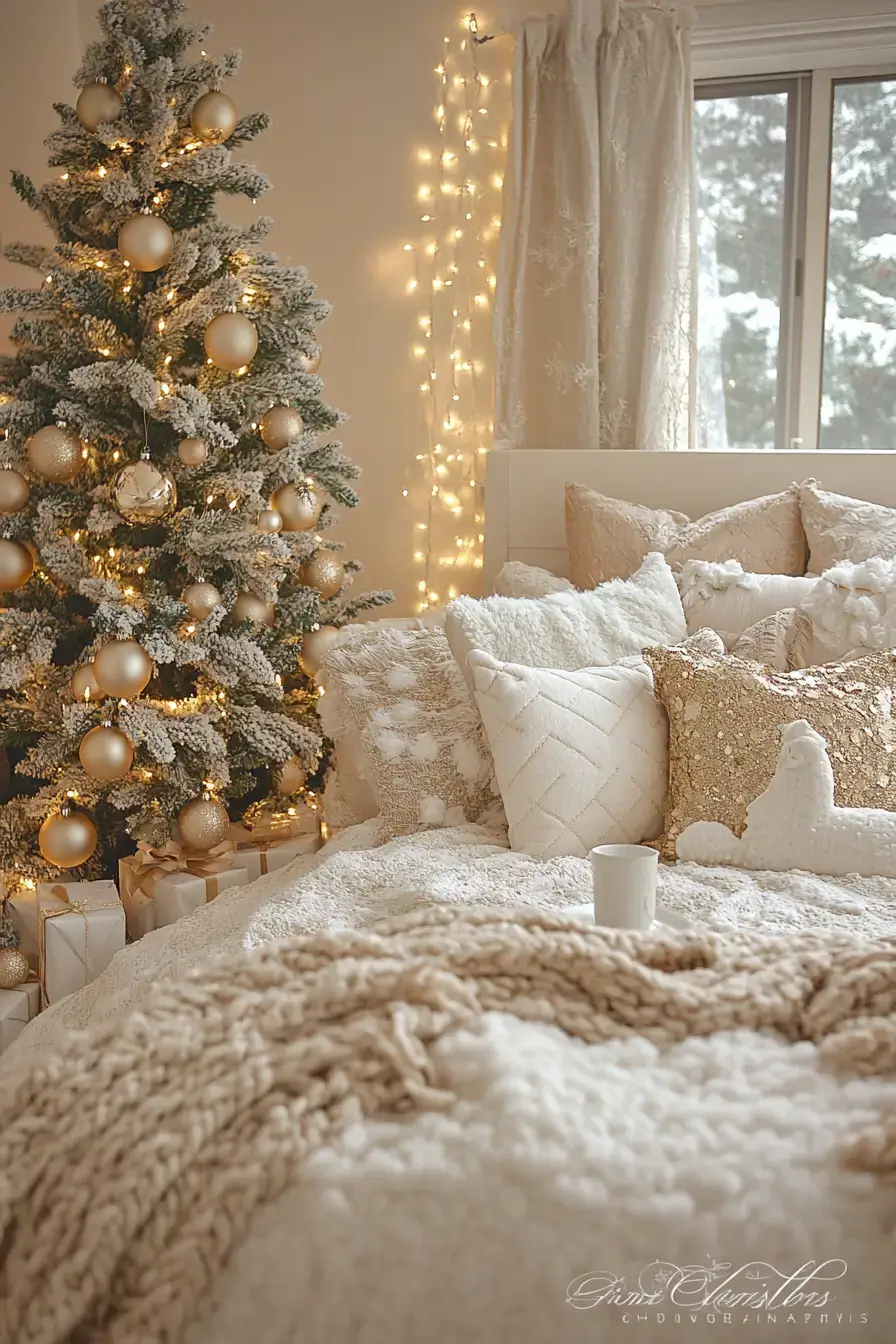 31 Christmas Bedroom Ideas That Feel Warm Without the Glitter Overload christmas bedroom