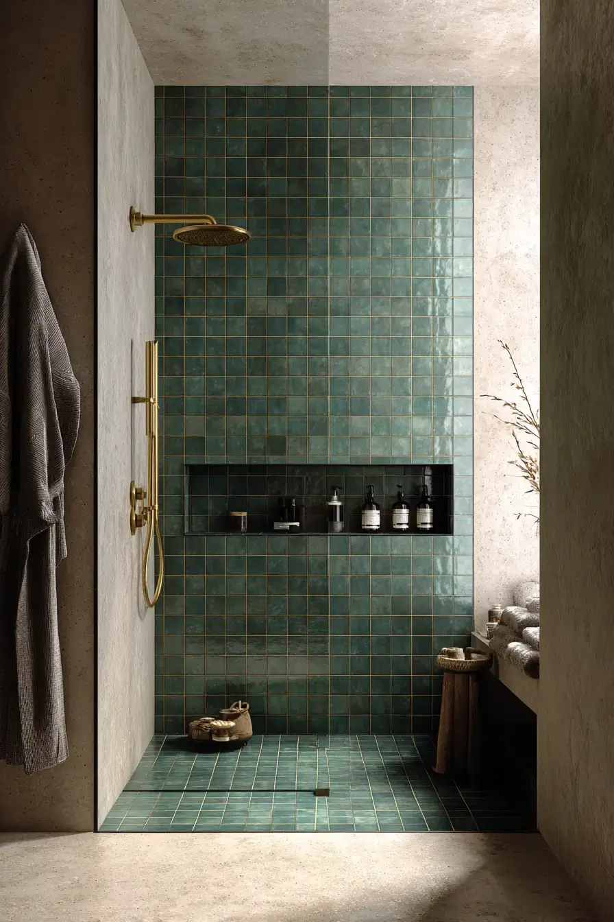 29 Emerald Green Bathroom Ideas That Prove Bold Color Works emerald green bathroom