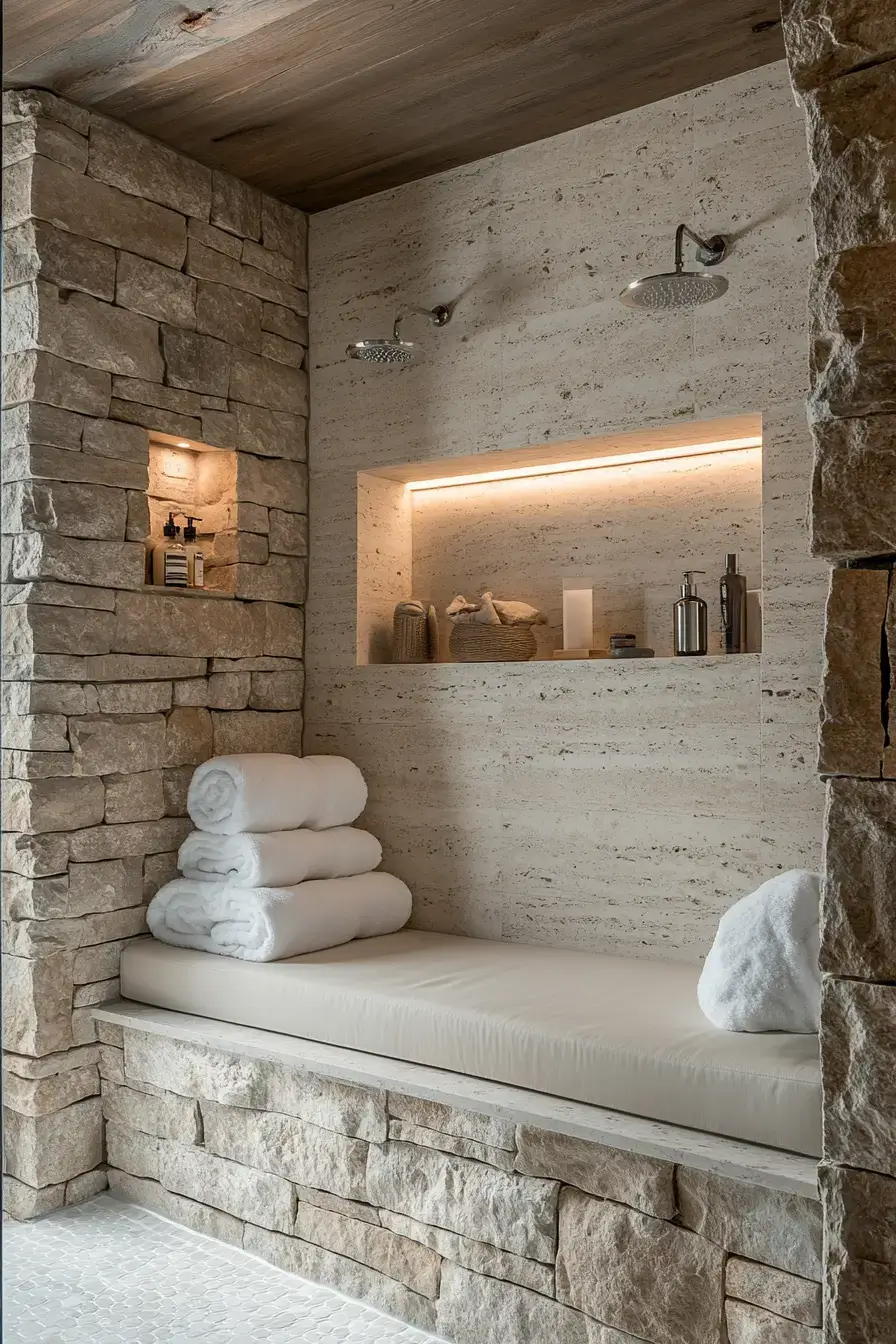 29 Rustic Walk In Shower Ideas That Bring the Cabin Spa Home rustic walk in shower ideas