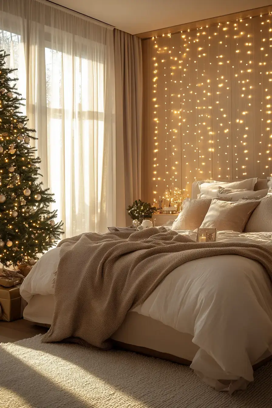 31 Christmas Bedroom Ideas That Feel Warm Without the Glitter Overload christmas bedroom