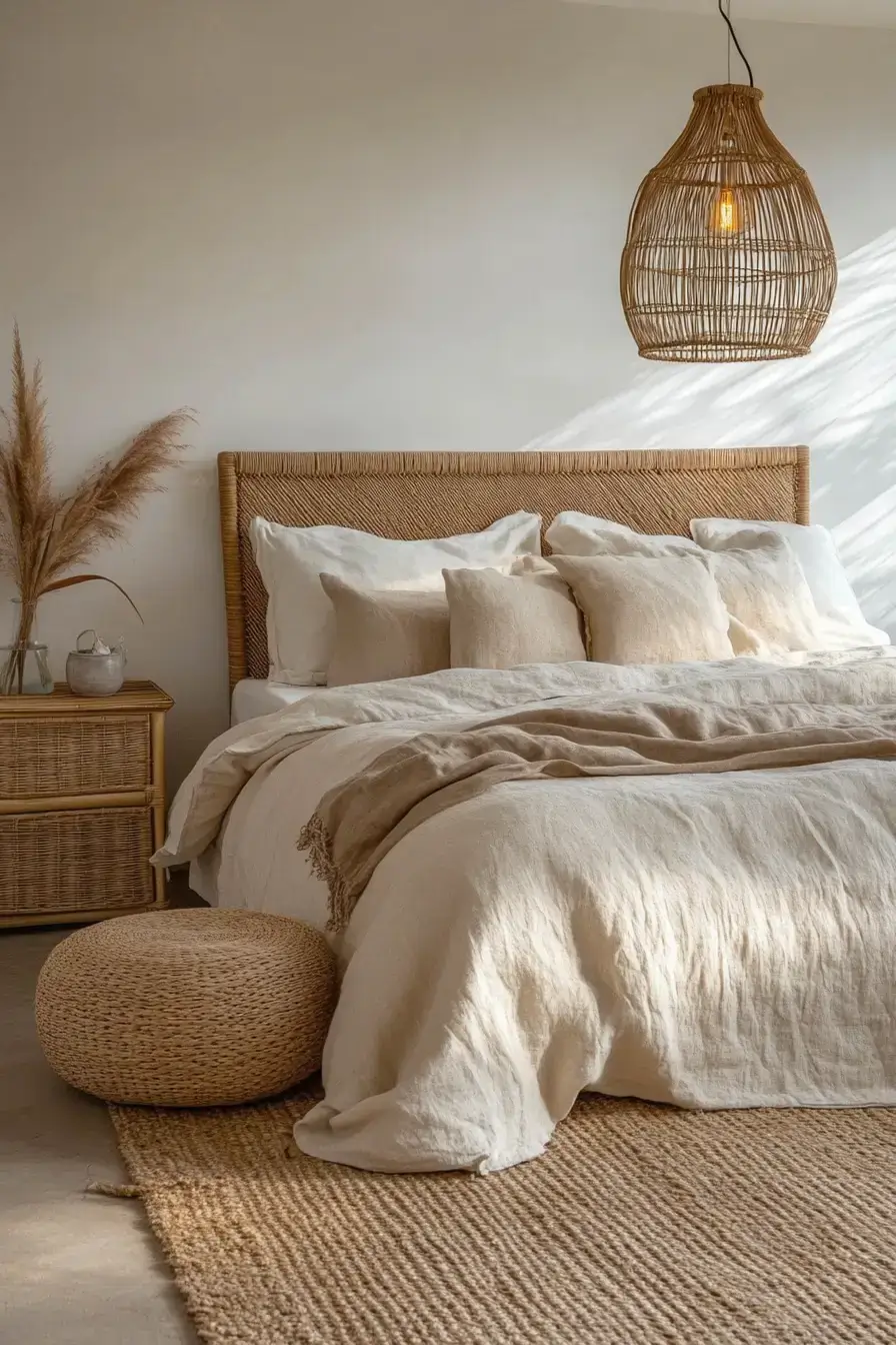 29 Minimalist Boho Bedroom Ideas That Balance Bare and Cozy minimalist boho bedrooms