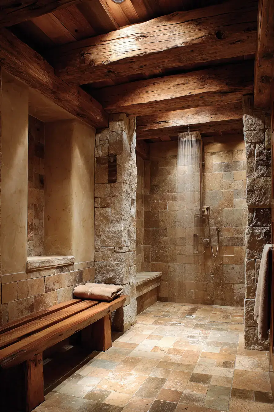 29 Rustic Walk In Shower Ideas That Bring the Cabin Spa Home rustic walk in shower ideas