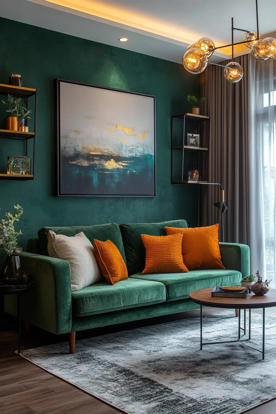 29 Emerald Green Living Room Ideas That Feel Rich Without Trying emerald green living room