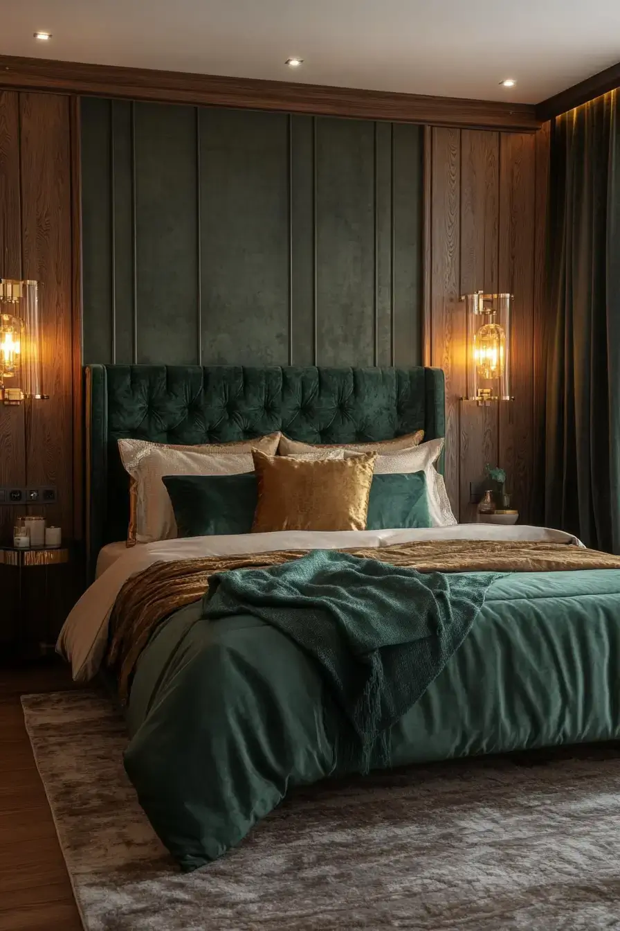 29 Emerald Green Bedroom Ideas for a Deep, Restful Retreat emerald green bedroom