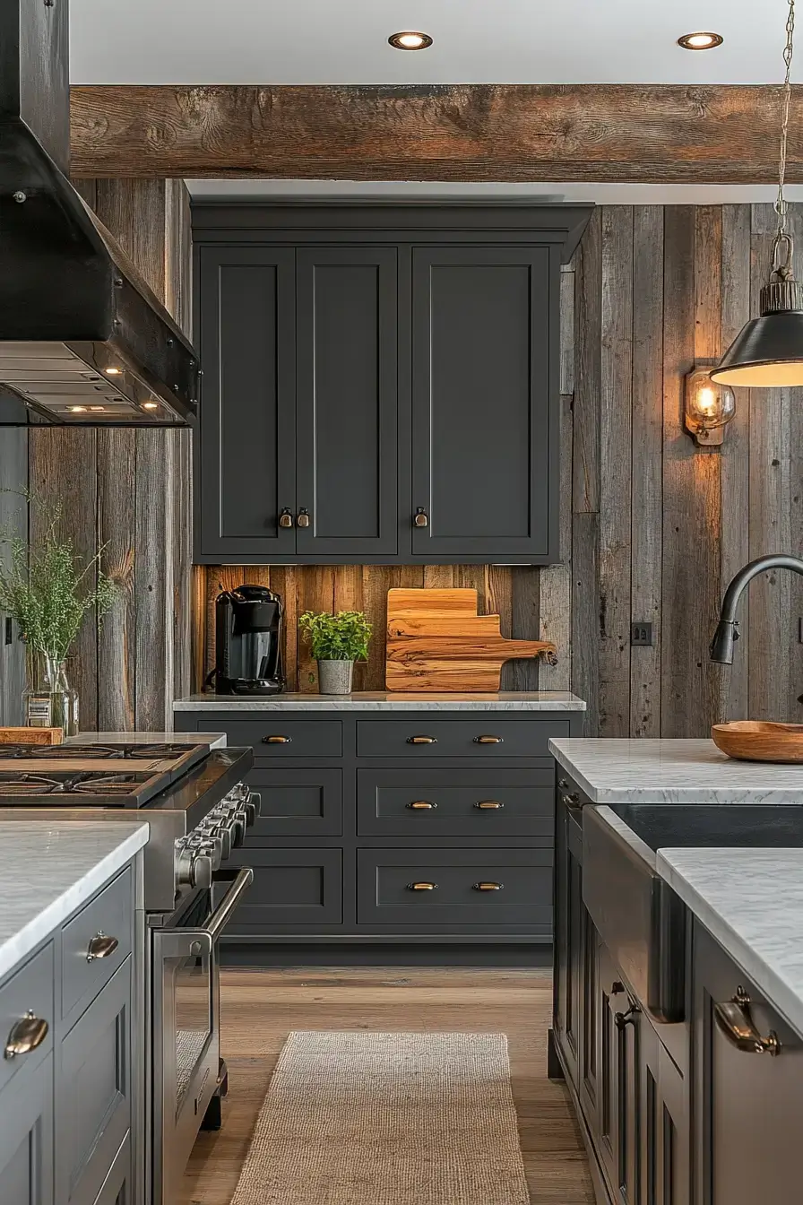 29 Dark Rustic Kitchen Ideas That Nail the Cozy Cabin Mood dark rustic kitchen