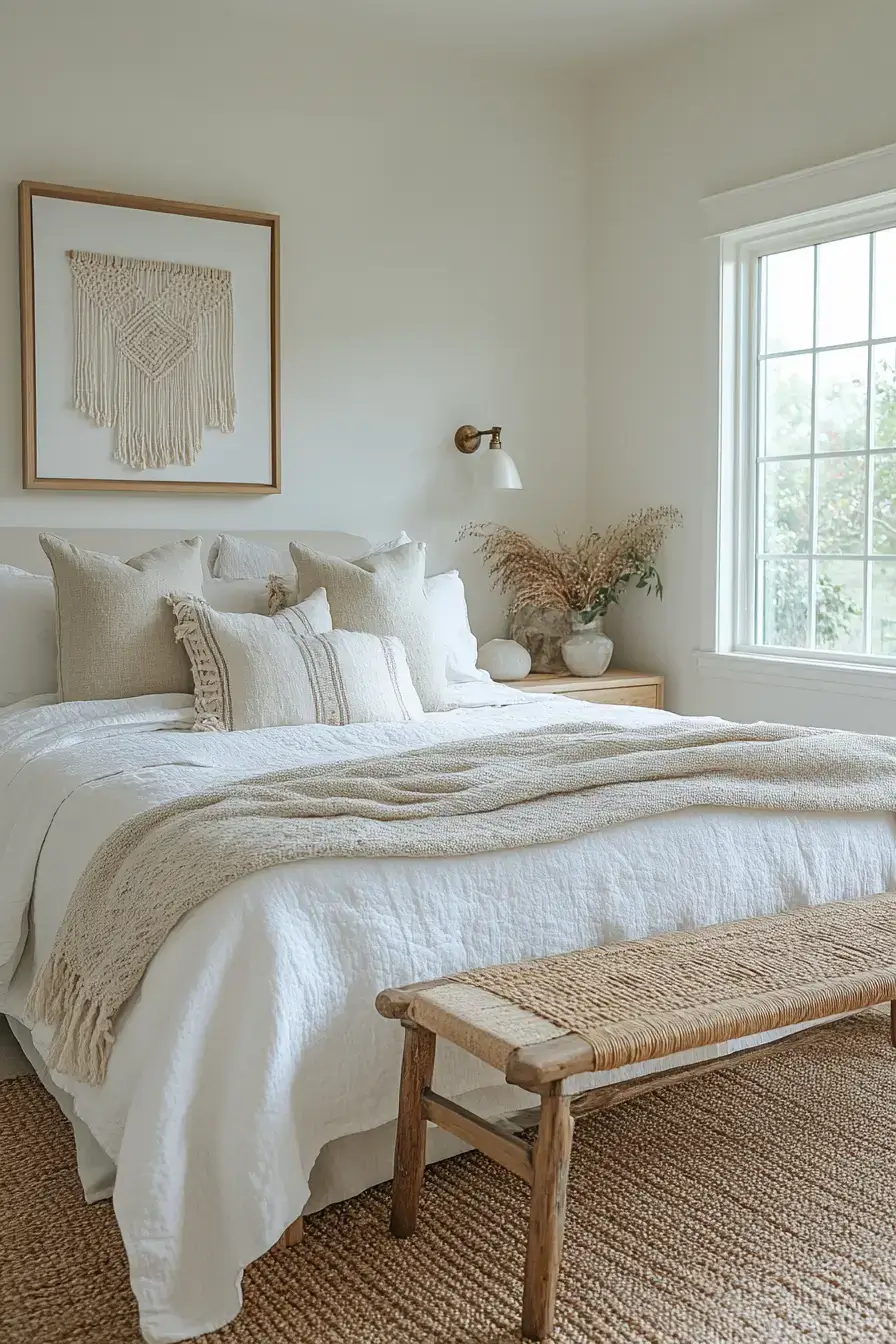 29 Minimalist Boho Bedroom Ideas That Balance Bare and Cozy minimalist boho bedrooms