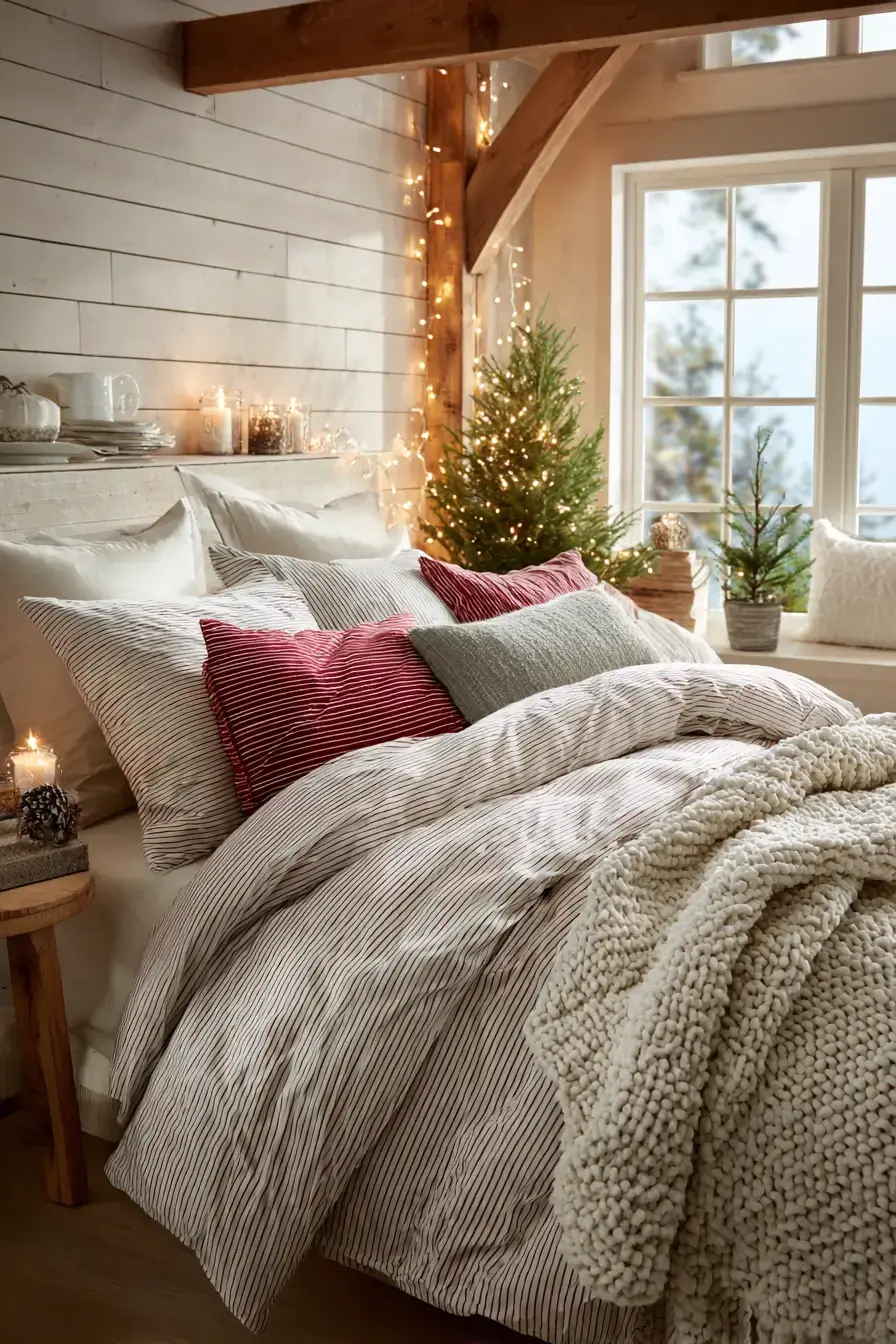 31 Christmas Bedroom Ideas That Feel Warm Without the Glitter Overload christmas bedroom