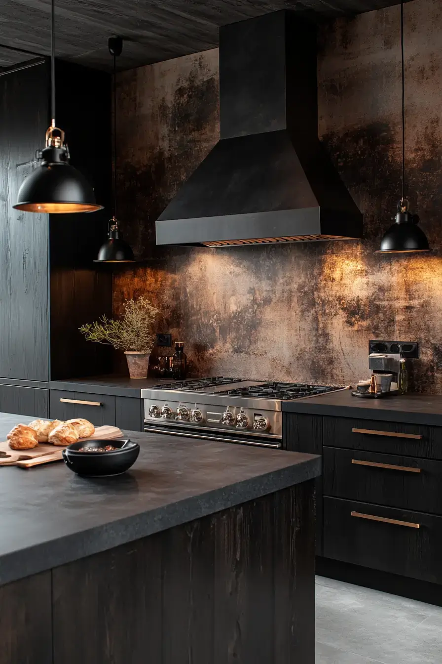 dark rustic kitchen