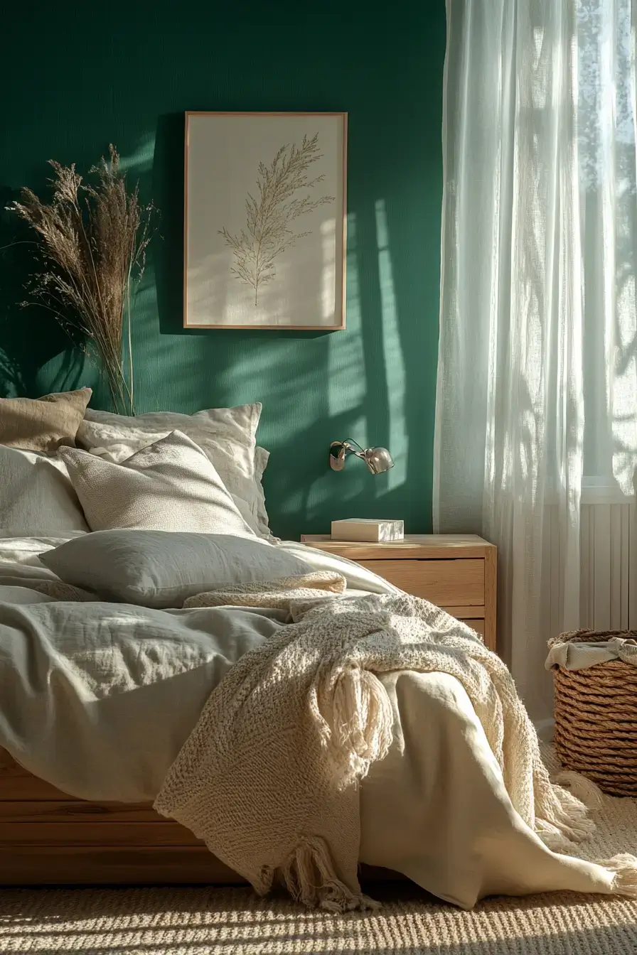 emerald green bedroom