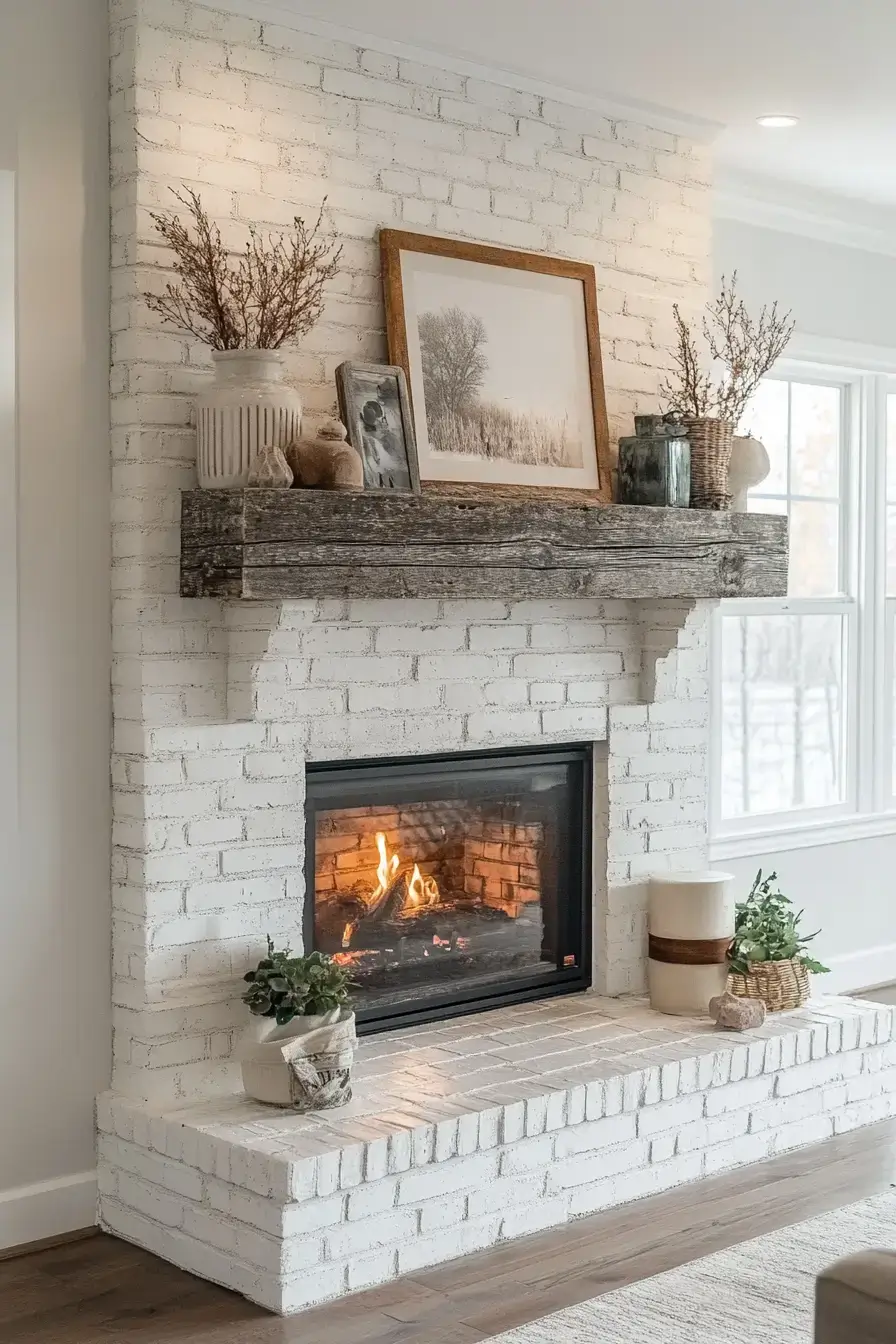 rustic farmhouse fireplace
