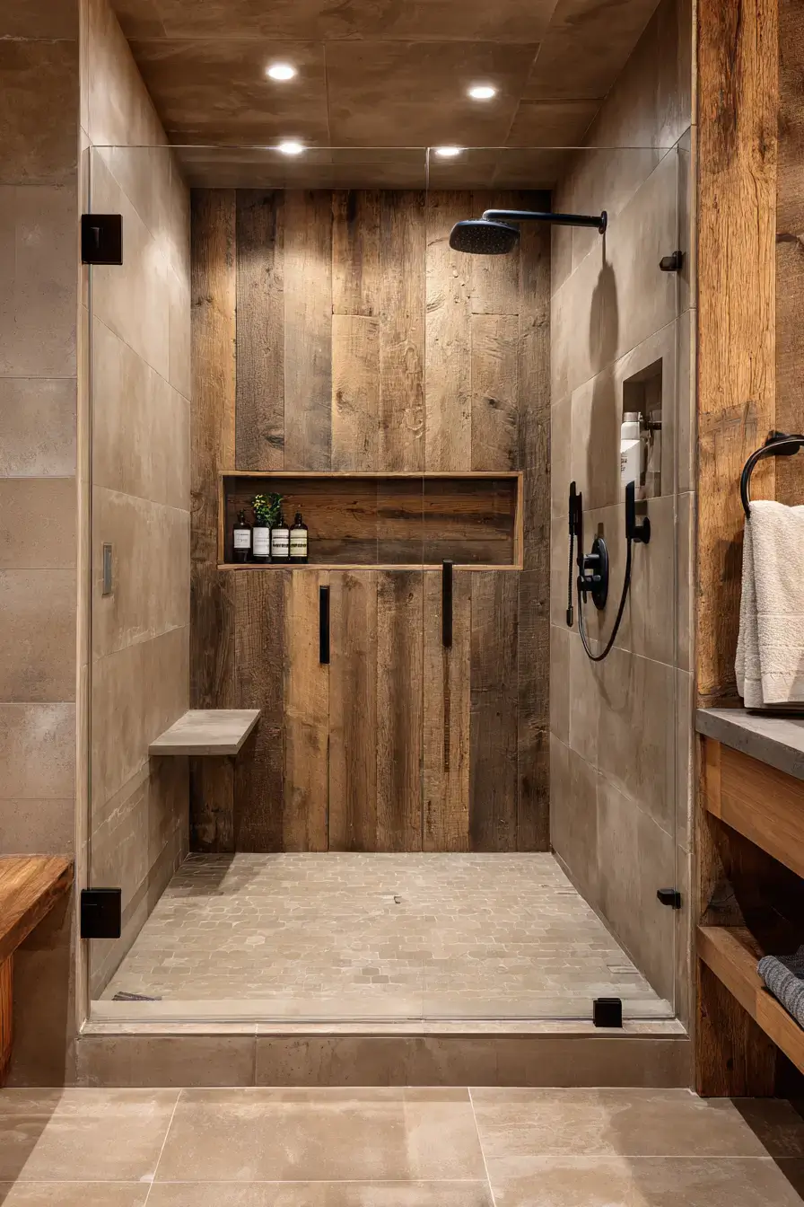29 Rustic Walk In Shower Ideas That Bring the Cabin Spa Home rustic walk in shower ideas