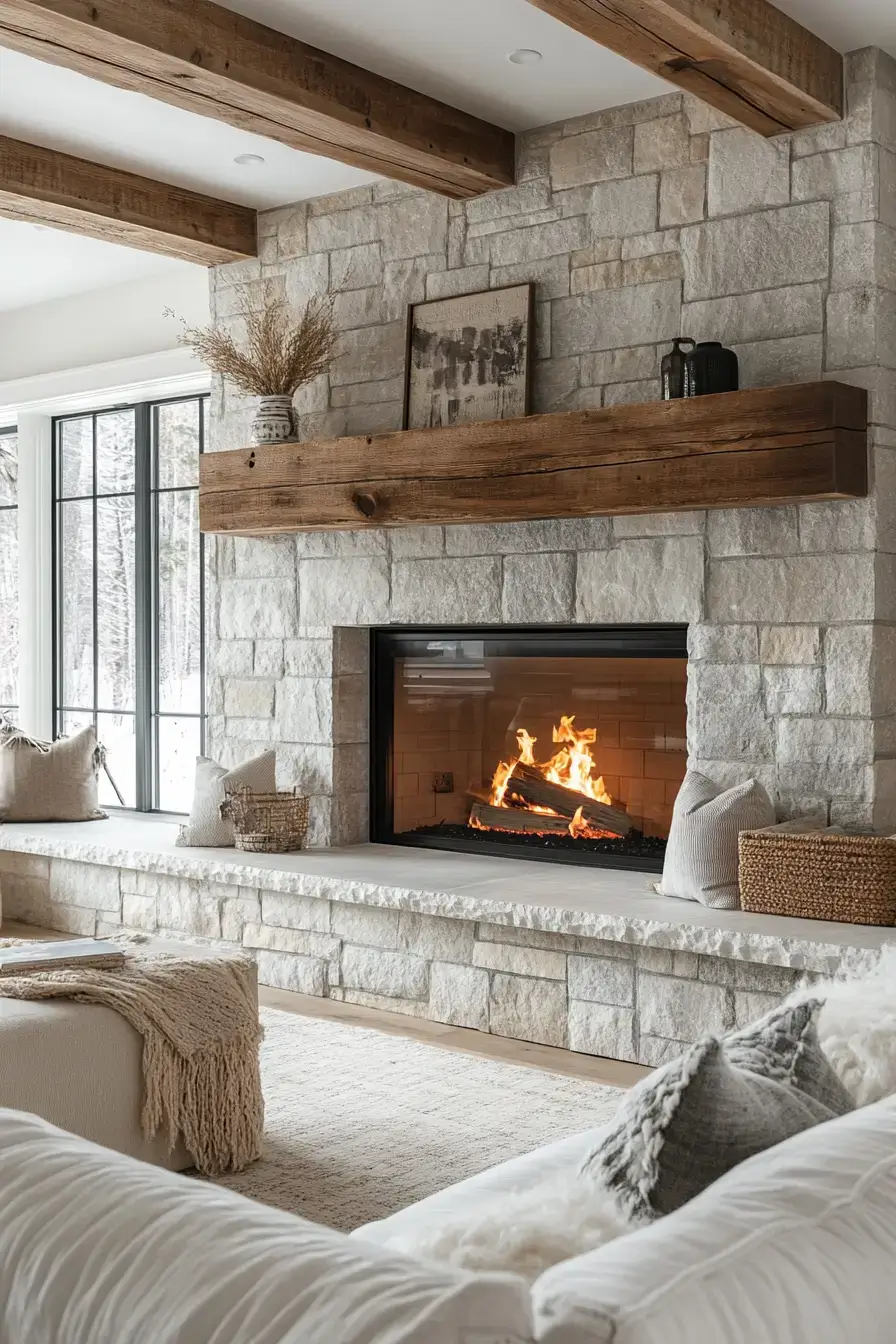 29 Rustic Farmhouse Fireplace Ideas That Anchor the Whole Room rustic farmhouse fireplace
