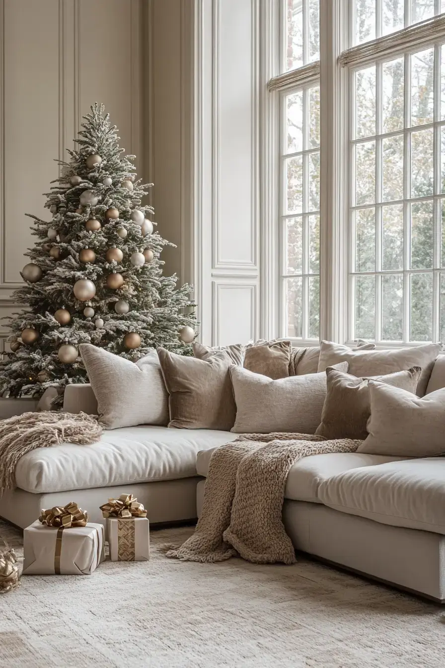 29 Christmas Living Room Setups That Feel Like a Real Holiday Evening christmas living room