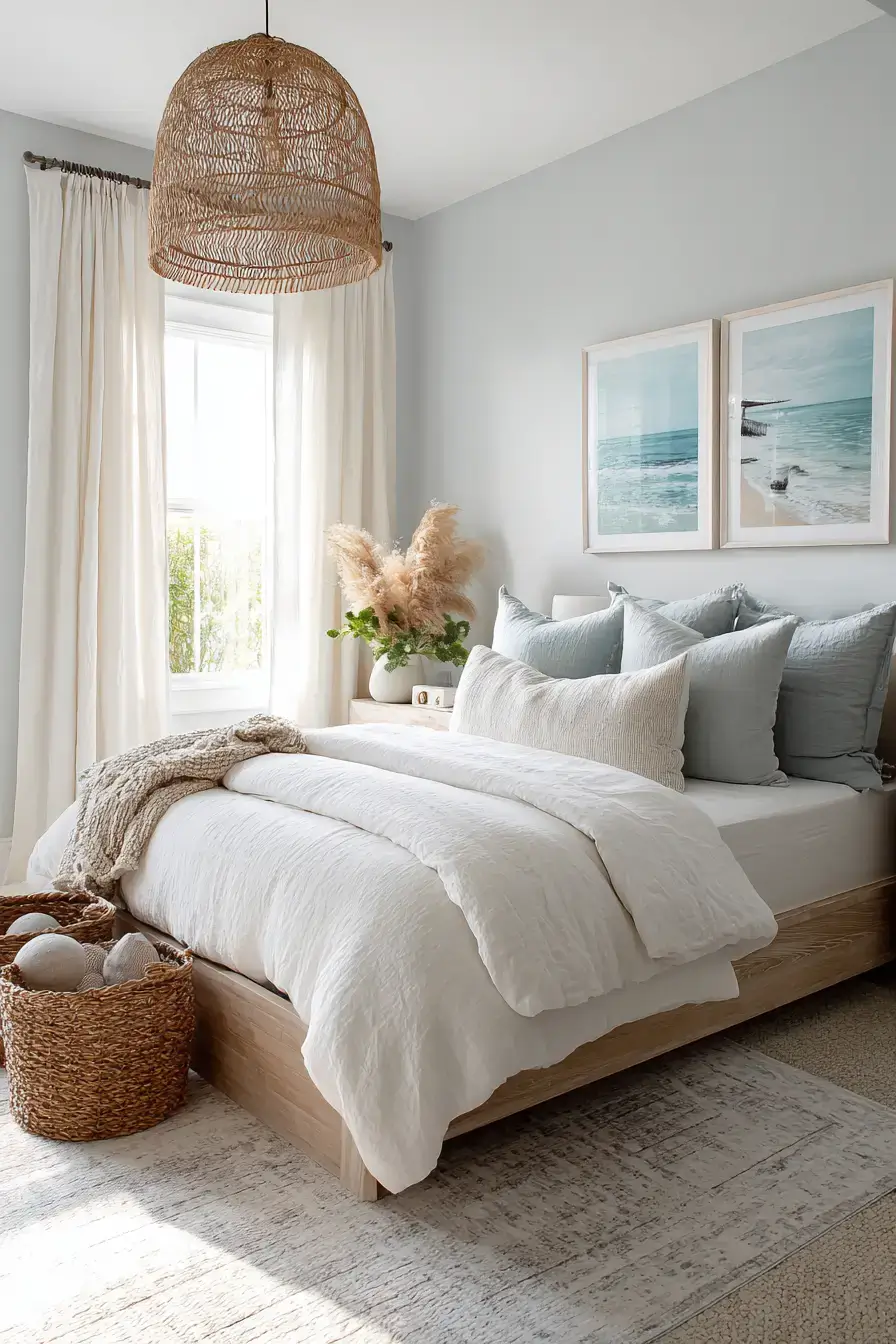 29 Modern Coastal Bedroom Ideas That Sleep Light and Bright modern coastal bedroom