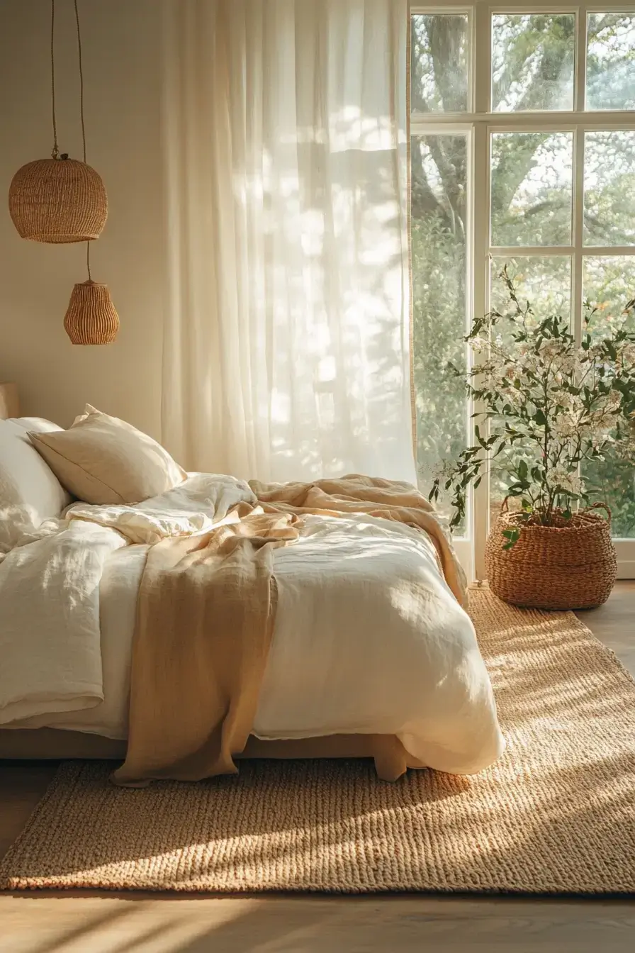 29 Minimalist Boho Bedroom Ideas That Balance Bare and Cozy minimalist boho bedrooms