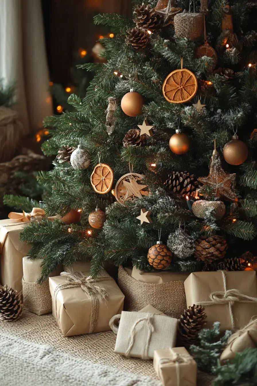 27 Natural Christmas Decor Ideas Using Pine and Dried Citrus natural christmas decor