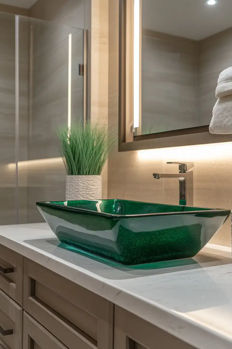 29 Emerald Green Bathroom Ideas That Prove Bold Color Works emerald green bathroom