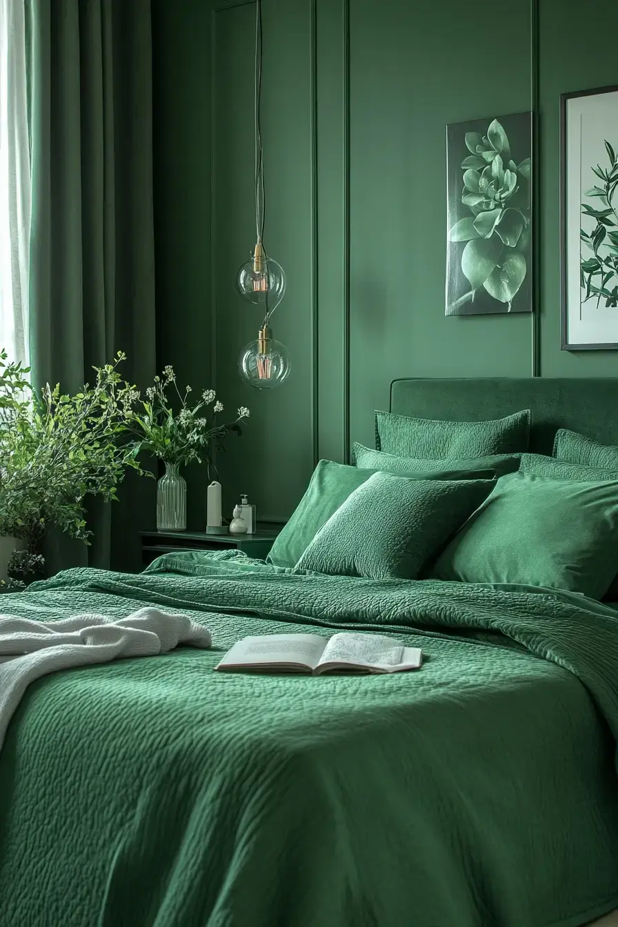 29 Emerald Green Bedroom Ideas for a Deep, Restful Retreat emerald green bedroom