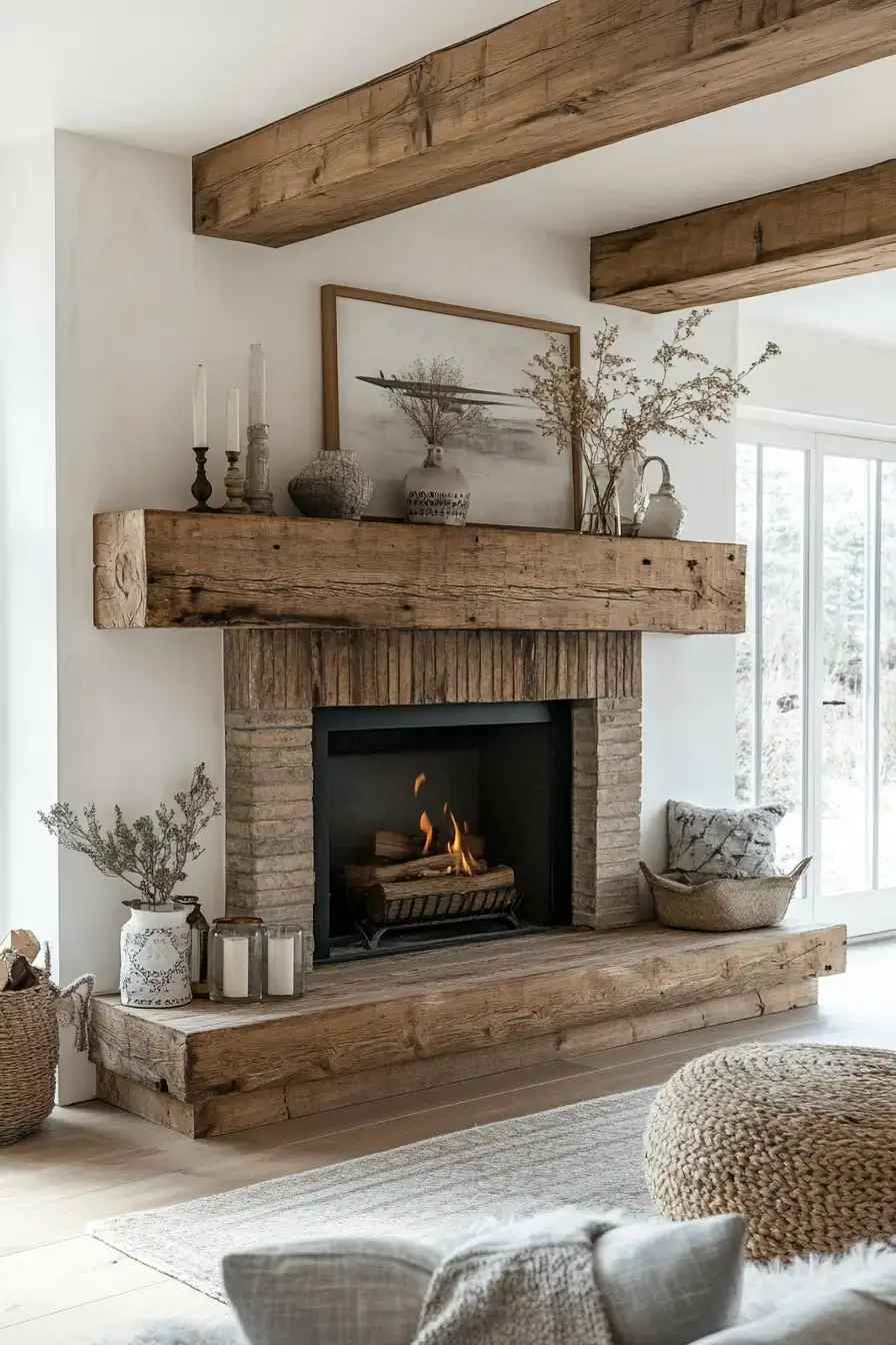 29 Rustic Farmhouse Fireplace Ideas That Anchor the Whole Room rustic farmhouse fireplace
