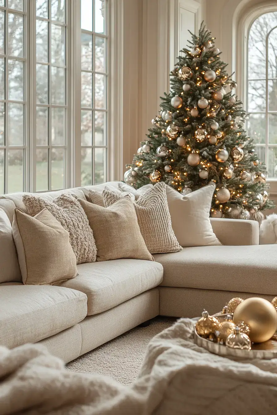 29 Christmas Living Room Setups That Feel Like a Real Holiday Evening christmas living room