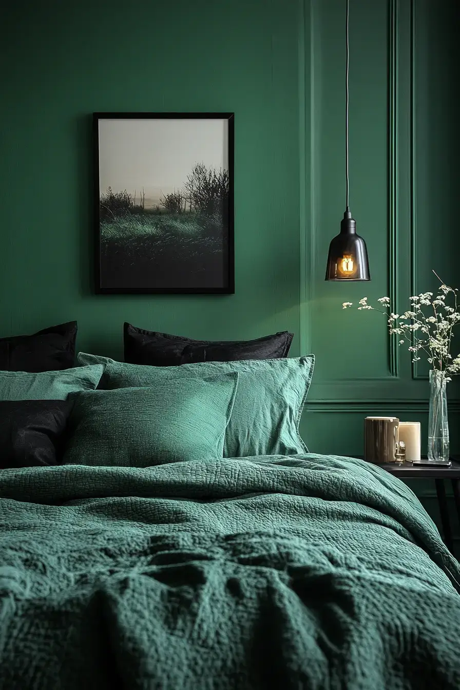 29 Emerald Green Bedroom Ideas for a Deep, Restful Retreat emerald green bedroom