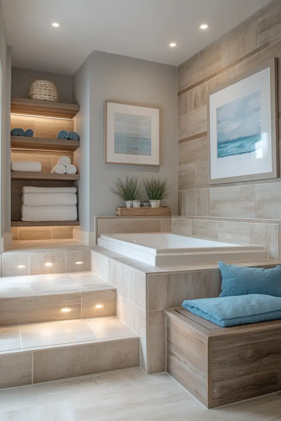 29 Modern Coastal Bathroom Ideas That Feel Spa-Calm modern coastal bathroom