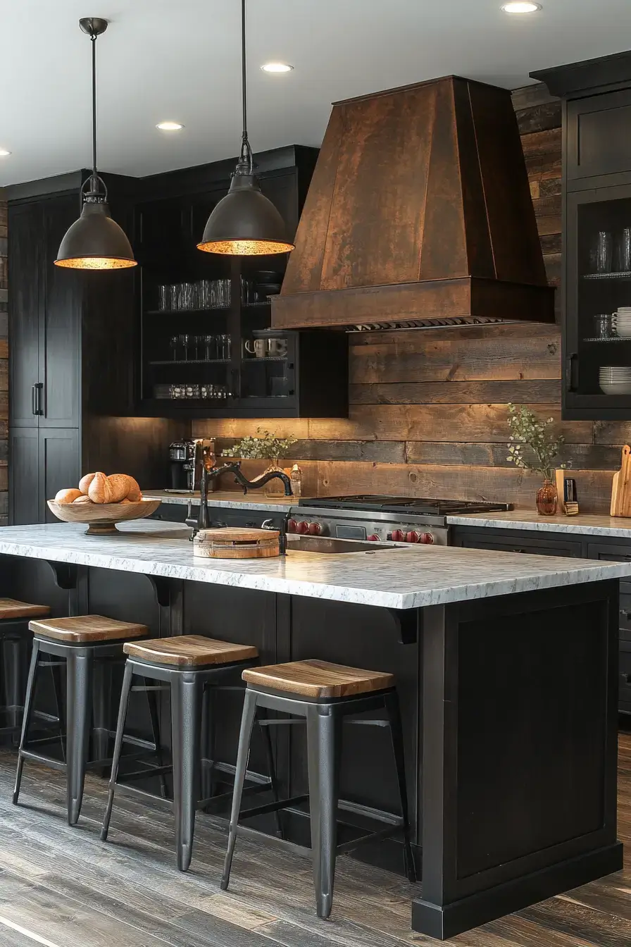 29 Dark Rustic Kitchen Ideas That Nail the Cozy Cabin Mood dark rustic kitchen
