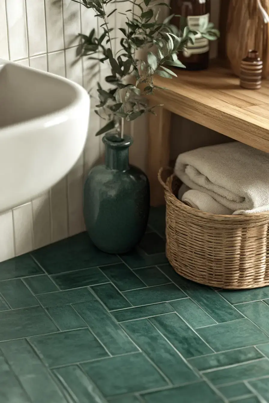29 Emerald Green Bathroom Ideas That Prove Bold Color Works emerald green bathroom