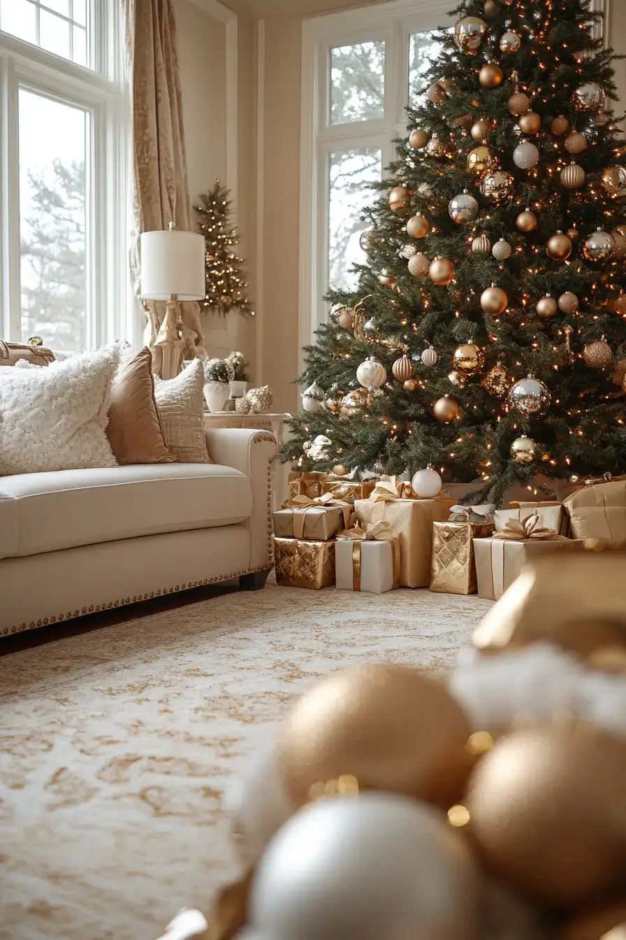 29 Christmas Living Room Setups That Feel Like a Real Holiday Evening christmas living room
