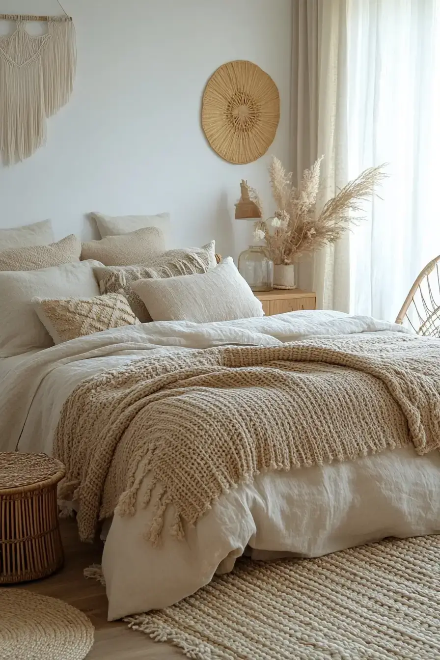 29 Minimalist Boho Bedroom Ideas That Balance Bare and Cozy minimalist boho bedrooms