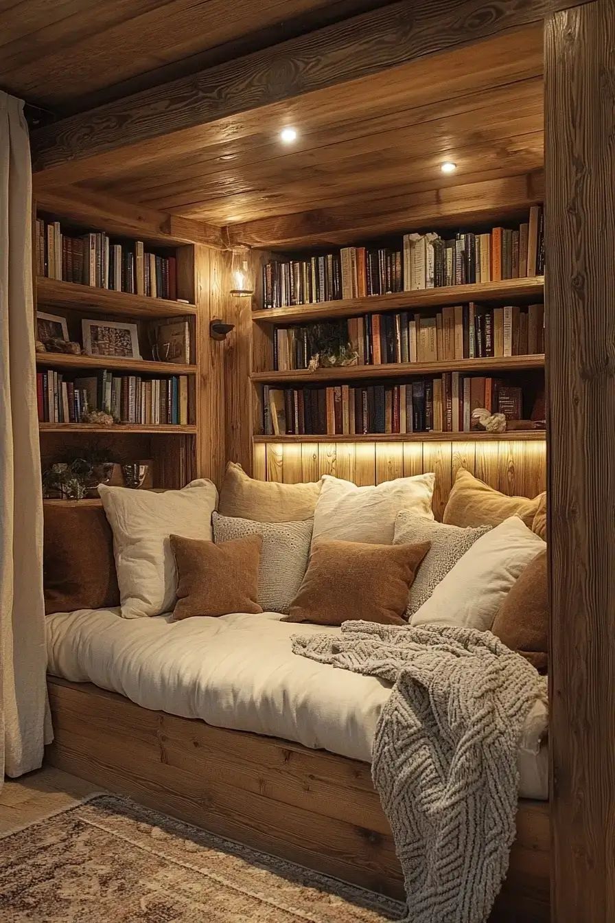 25 Cozy Home Library Corners That Make You Want to Stay Up Reading cozy home library