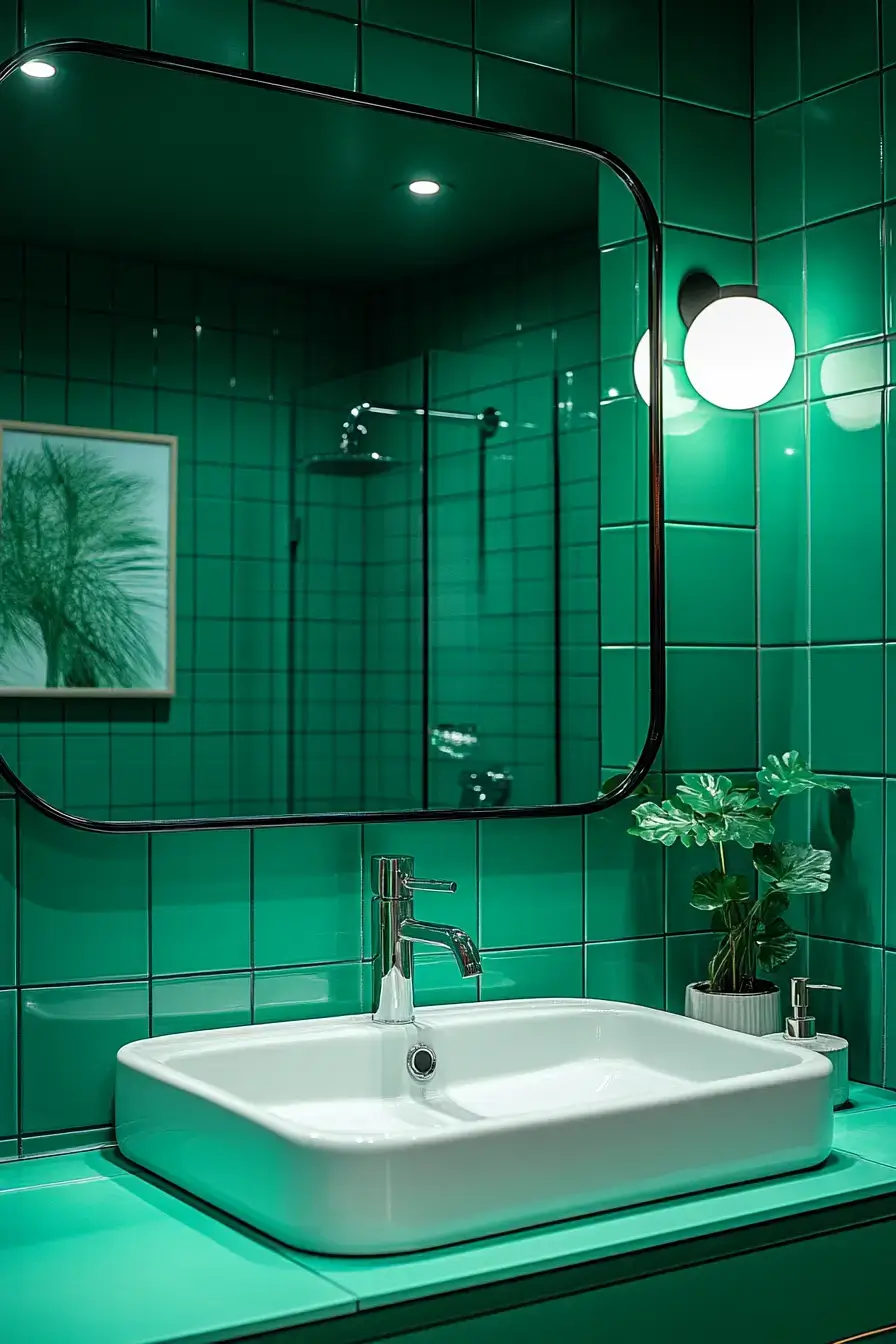 29 Emerald Green Bathroom Ideas That Prove Bold Color Works emerald green bathroom