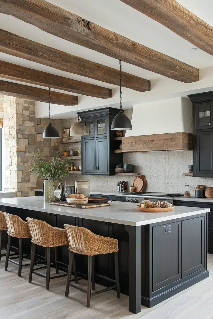 29 Dark Rustic Kitchen Ideas That Nail the Cozy Cabin Mood dark rustic kitchen