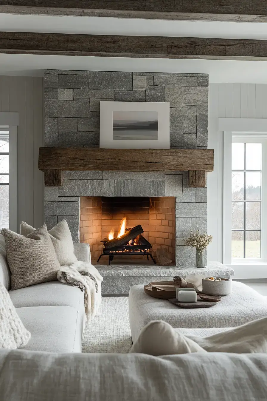 29 Rustic Farmhouse Fireplace Ideas That Anchor the Whole Room rustic farmhouse fireplace