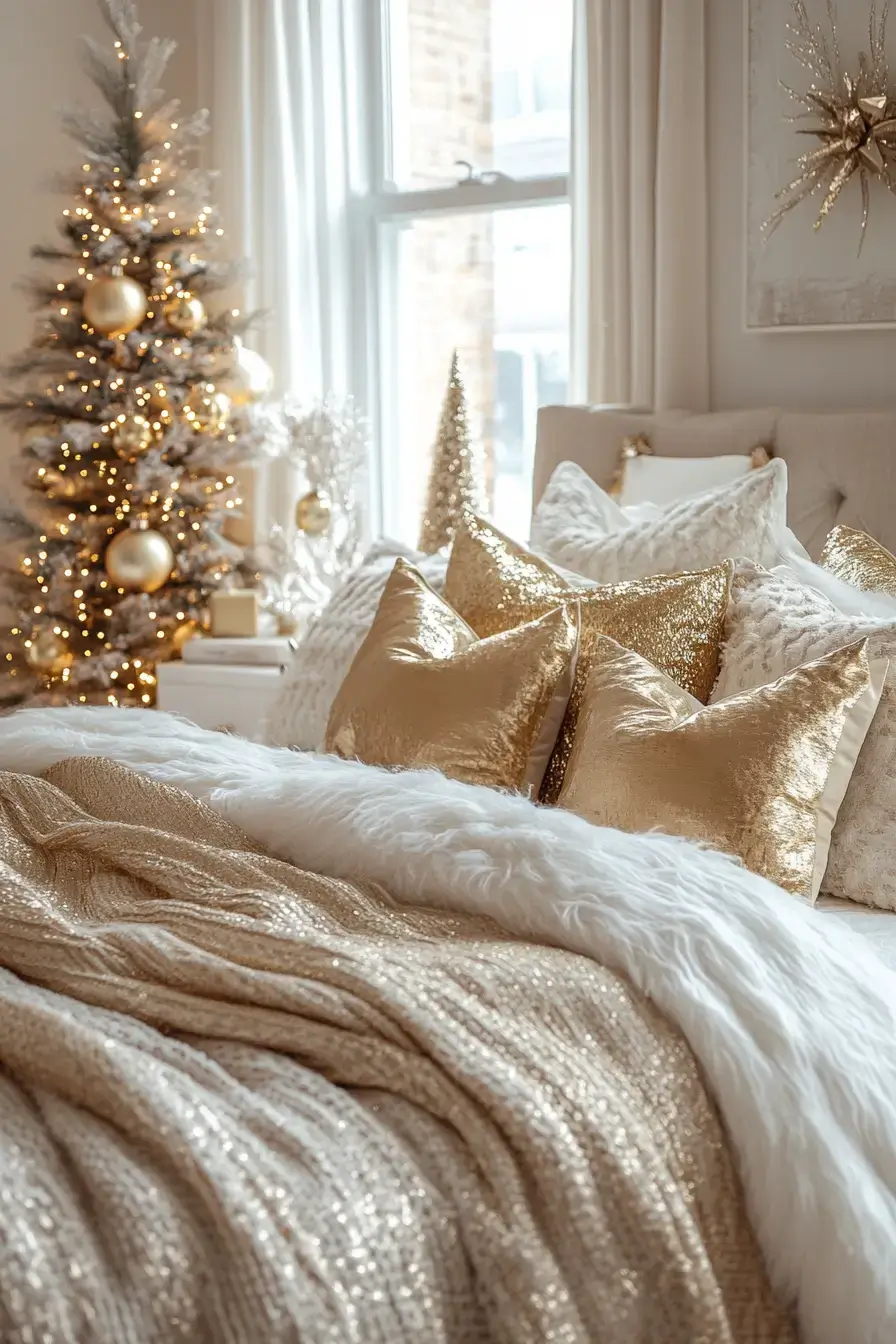 31 Christmas Bedroom Ideas That Feel Warm Without the Glitter Overload christmas bedroom