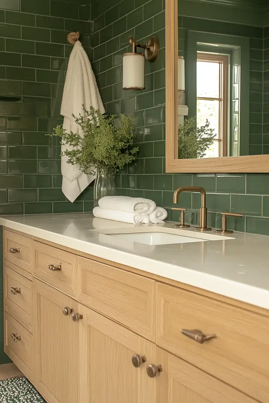 29 Emerald Green Bathroom Ideas That Prove Bold Color Works emerald green bathroom