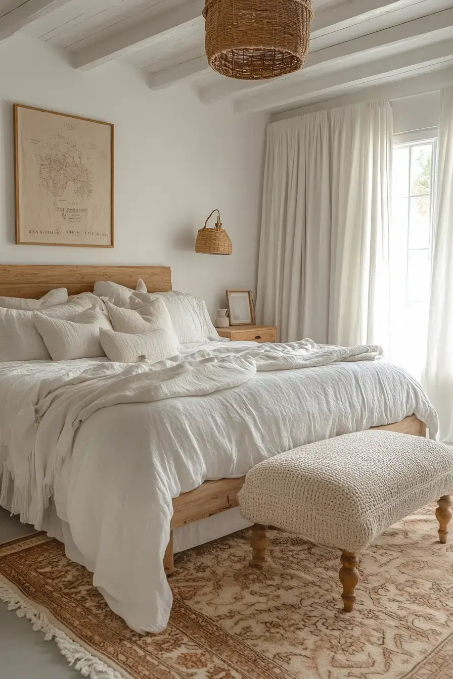 29 Minimalist Boho Bedroom Ideas That Balance Bare and Cozy minimalist boho bedrooms