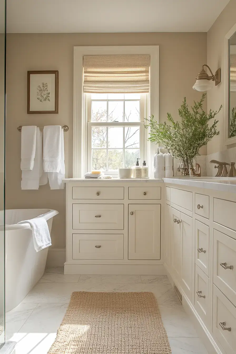 27 Beige Bathroom Looks That Stay Calm Even on Busy Mornings beige bathroom ideas