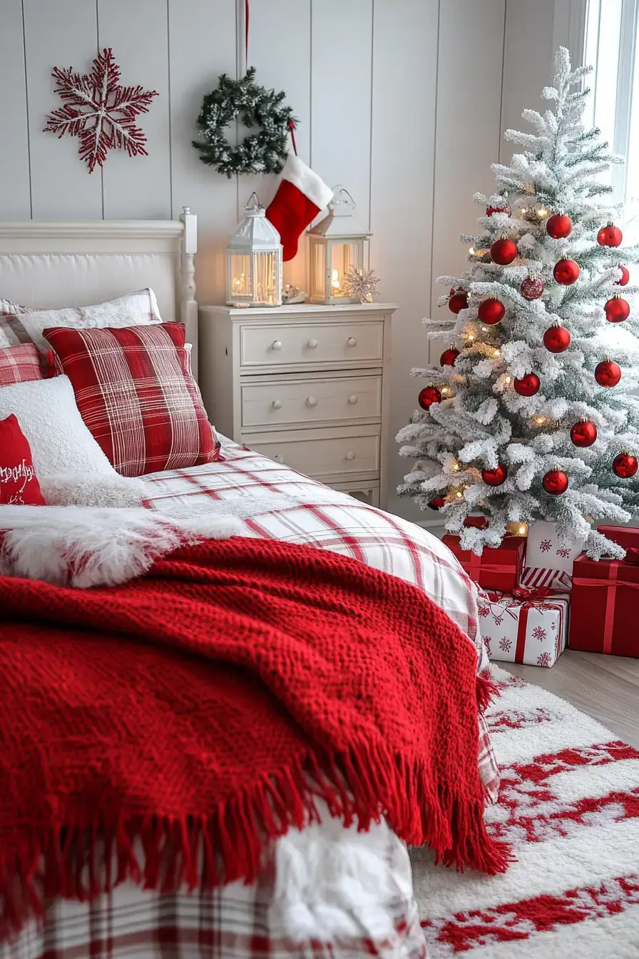 31 Christmas Bedroom Ideas That Feel Warm Without the Glitter Overload christmas bedroom