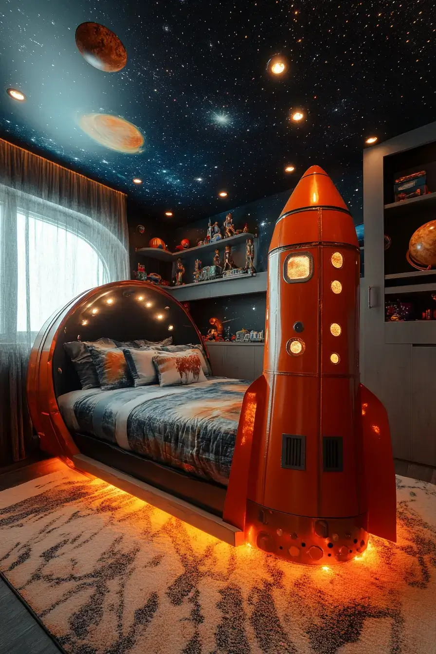29 Space Themed Bedroom Ideas That Feel Like a Quiet Orbit space themed bedroom